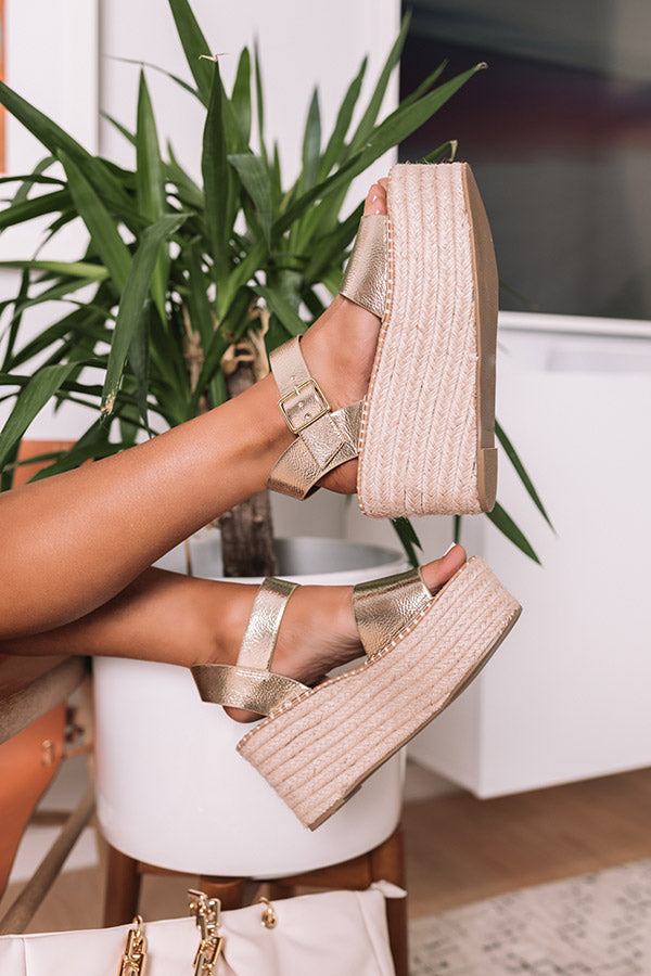 The Larissa Espadrille In Gold Image - 1