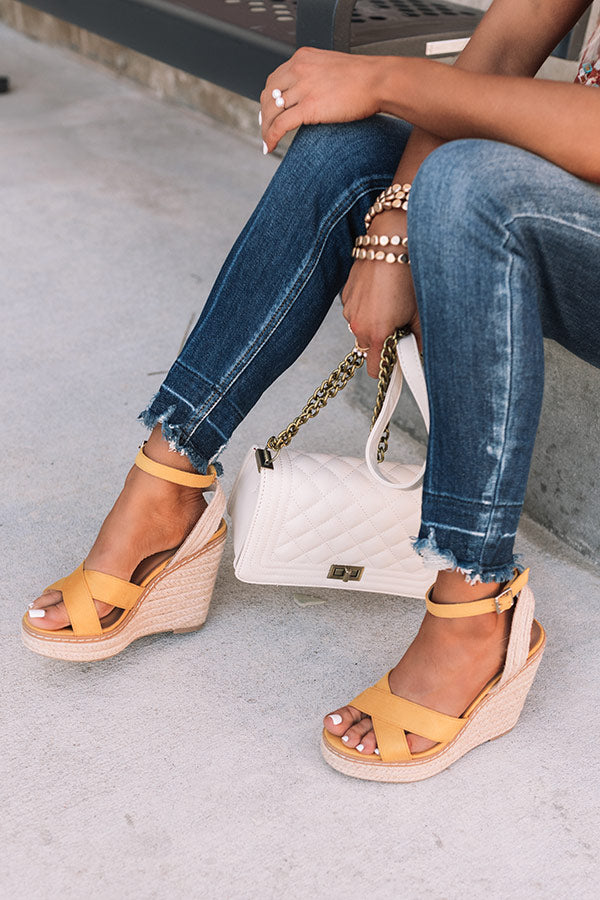 The Syra Espadrille Wedge In Honey