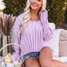 Waiting On You Knit Sweater In Lavender Image - 1