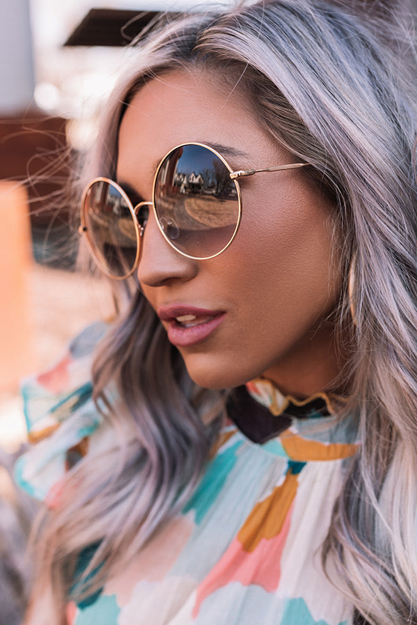 Here For Happy Hour Sunnies in Navy Image - 5