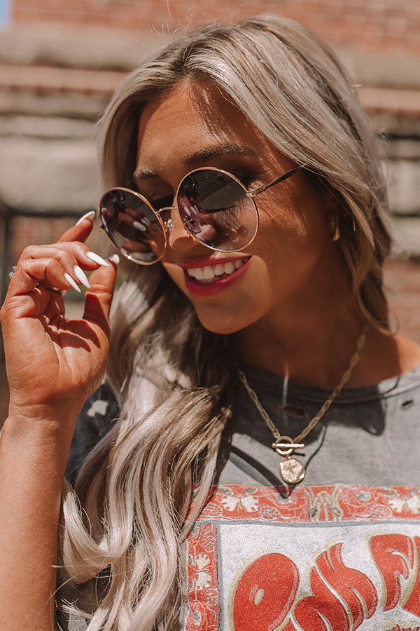 Here For Happy Hour Sunnies in Navy Image - 3