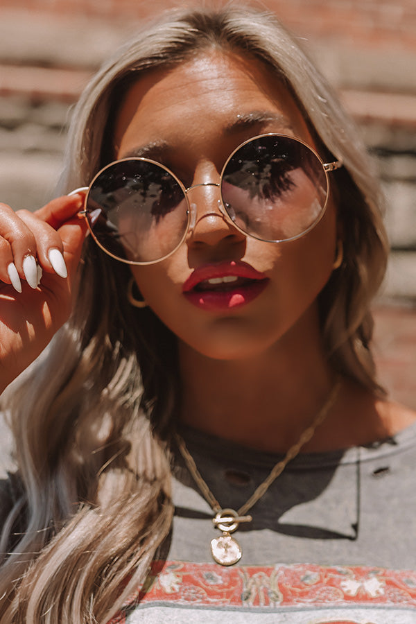 Here For Happy Hour Sunnies in Navy Image - 2