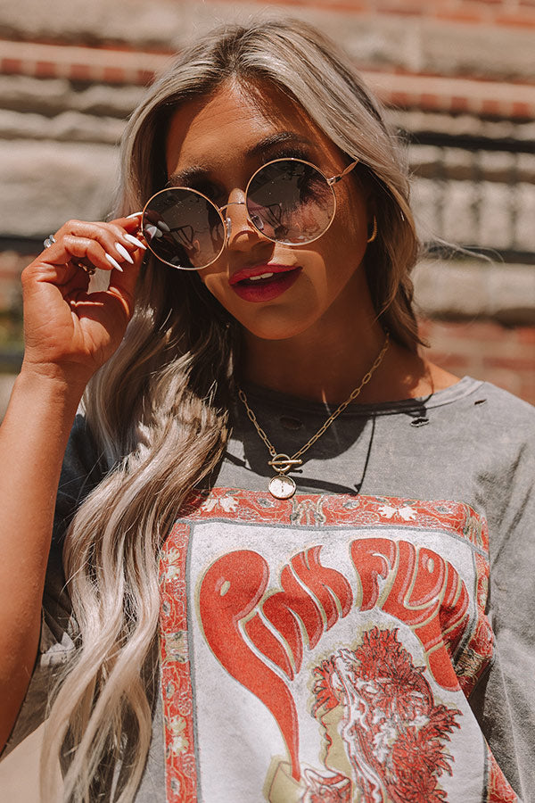 Here For Happy Hour Sunnies in Navy Image - 1