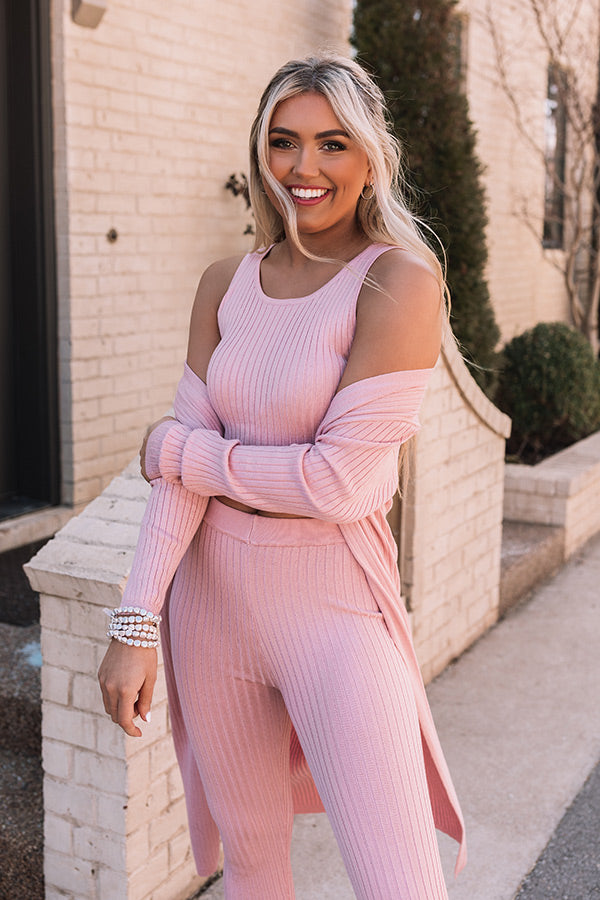 You Glow Girl Ribbed Top In Pink Image - 4