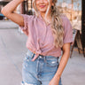 Wonderstruck Button Up Top In Rustic Rose Image - 1