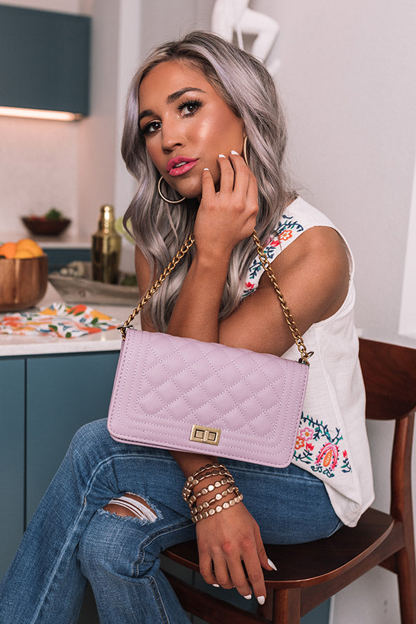 Spring In The City Quilted Crossbody In Lavender Image - 1