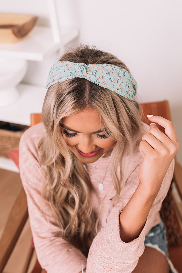 Spring Session Floral Headband In Mint Image - 4