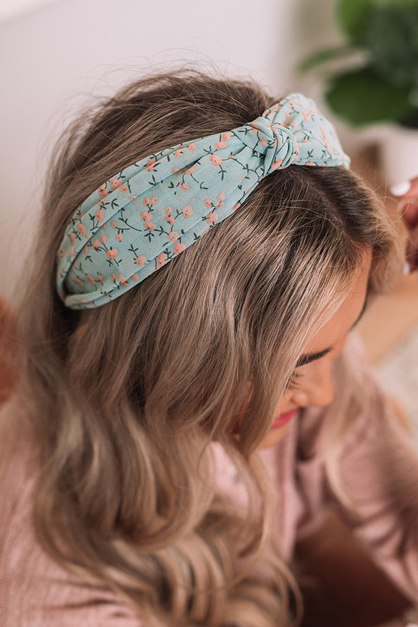 Spring Session Floral Headband In Mint Image - 1