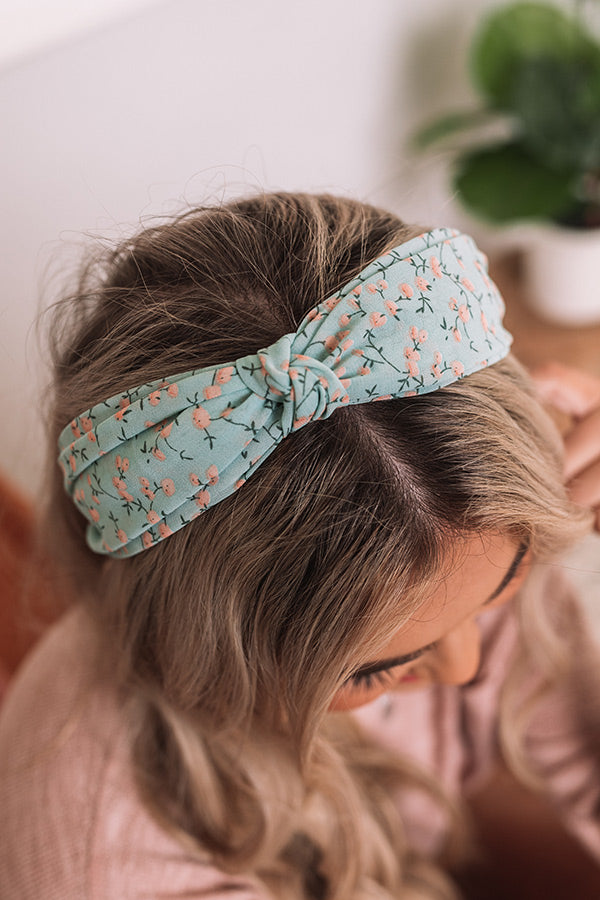 Spring Session Floral Headband In Mint Image - 3
