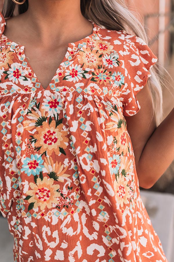 Here For Happy Hour Embroidered Top Image - 3