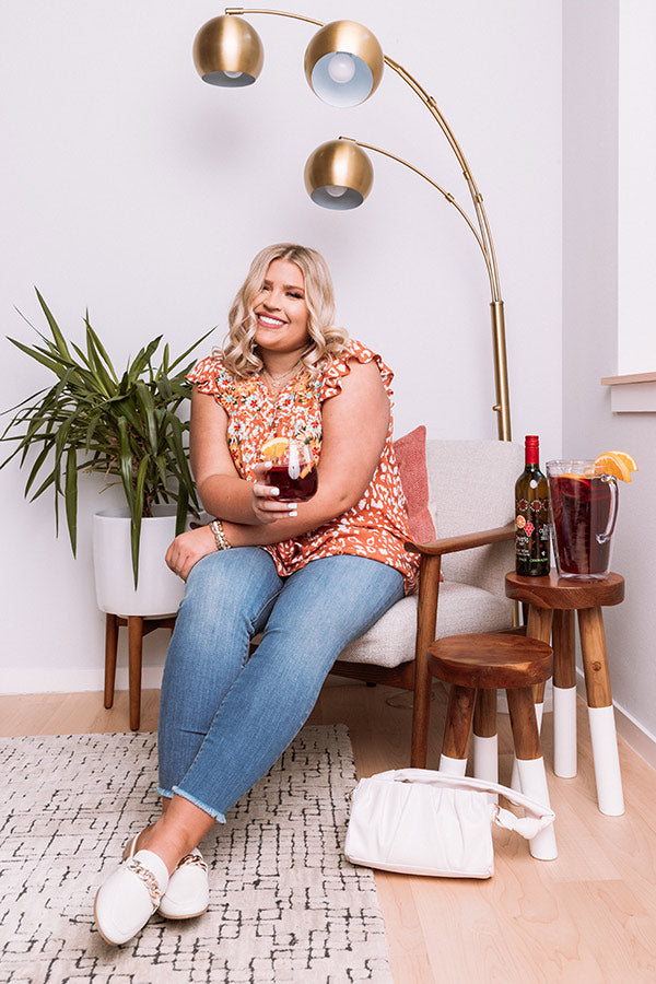 Here For Happy Hour Embroidered Top Image - 2