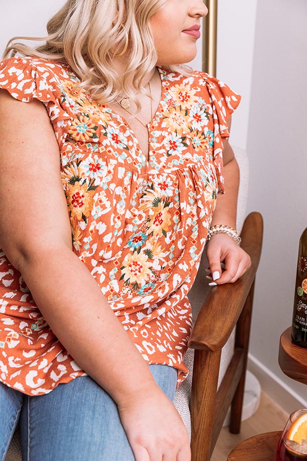 Here For Happy Hour Embroidered Top Image - 5