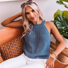 Sunlit Smile Knit Tank In Blue Image - 1