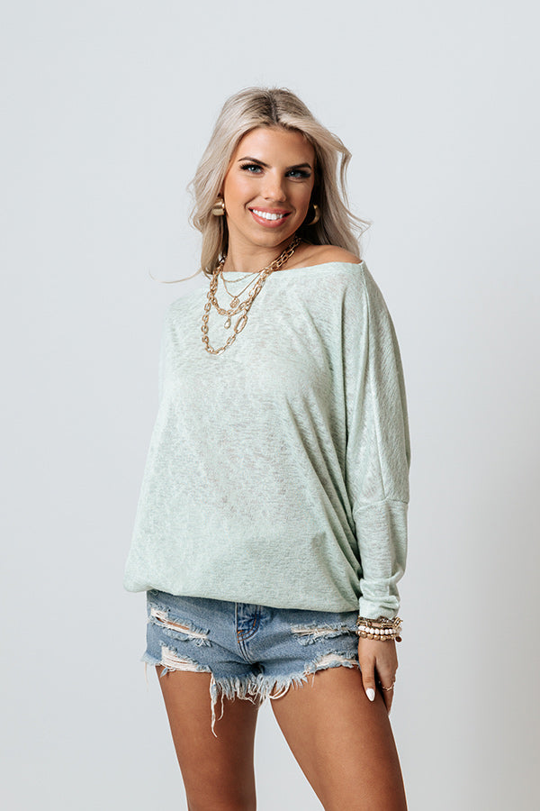 Perfectly Timed Knit Top In Mint