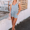 Secret Splendor Chambray Romper in Light Wash Image - 1