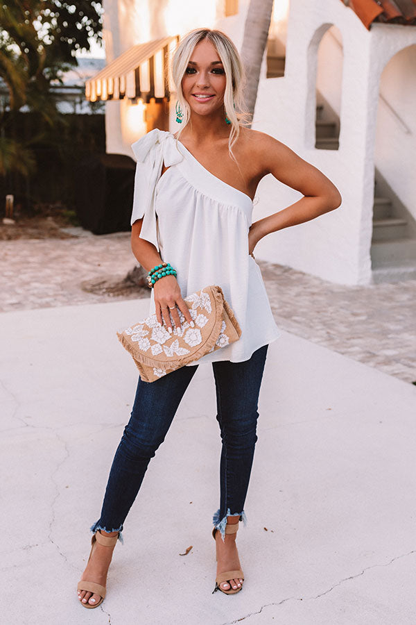 Flirty At Heart Shift Top In White