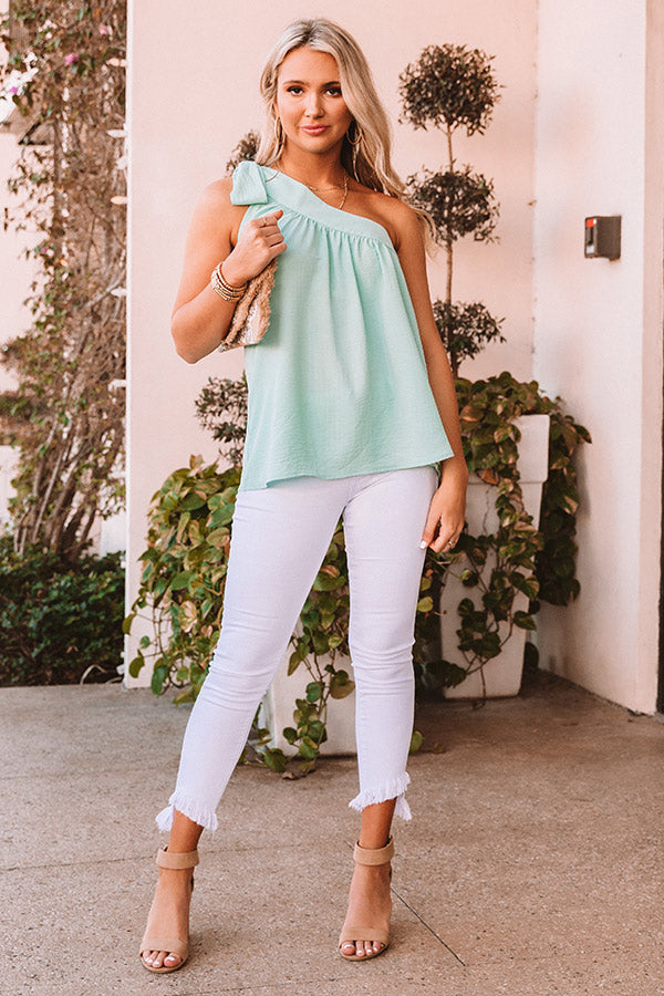 Flirty At Heart Shift Top In Mint