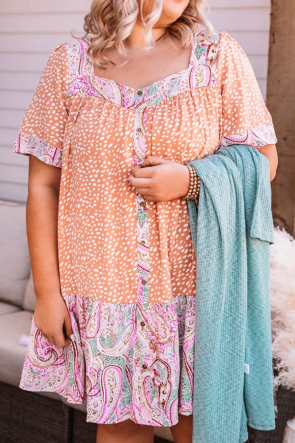 Twirl Power Shift Dress In Light Camel Curves Image - 5