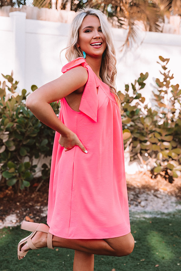 Flirty At Heart Shift Dress In Neon Pink Image - 4
