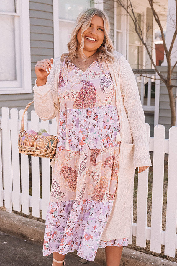 Spring Session Tiered Midi In Rose Quartz Curves Image - 4