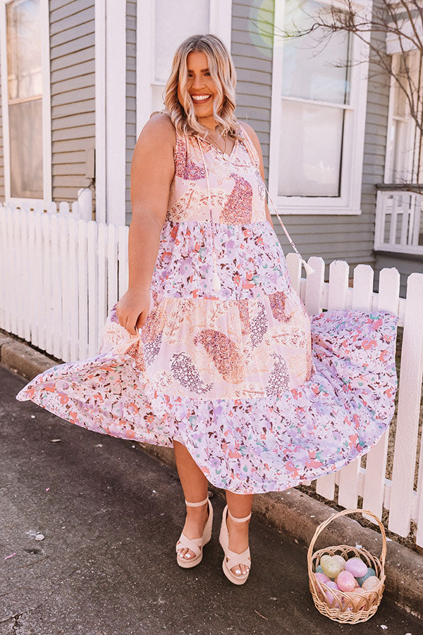 Spring Session Tiered Midi In Rose Quartz Curves Image - 2