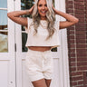 Secret Alcove Crop Top In Cream Image - 1