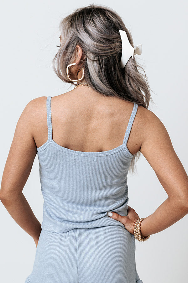 Calm And Quiet Ribbed Tank Image - 3