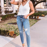 The Lumi High Waist Distressed Skinny Image - 1