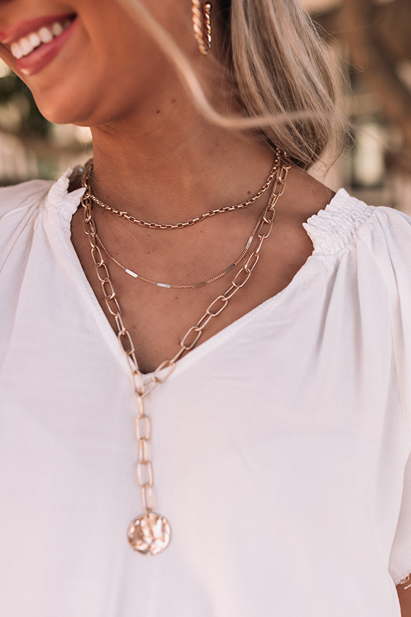 Stunning Ways Layered Link Necklace in Gold Image - 3