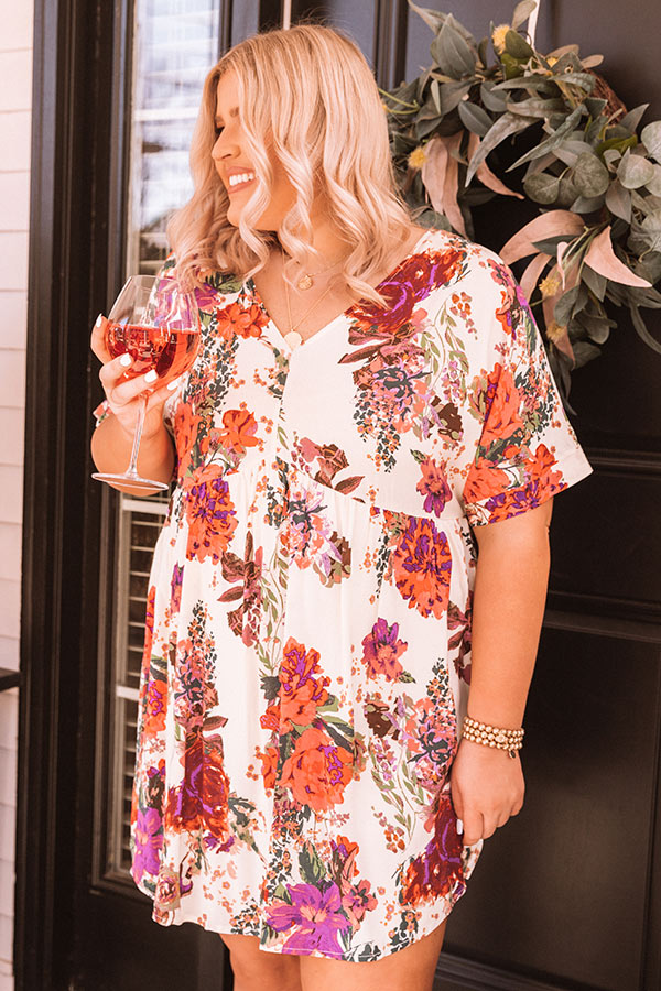 Strolling In Santorini Babydoll Dress in Cream Curves Image - 5