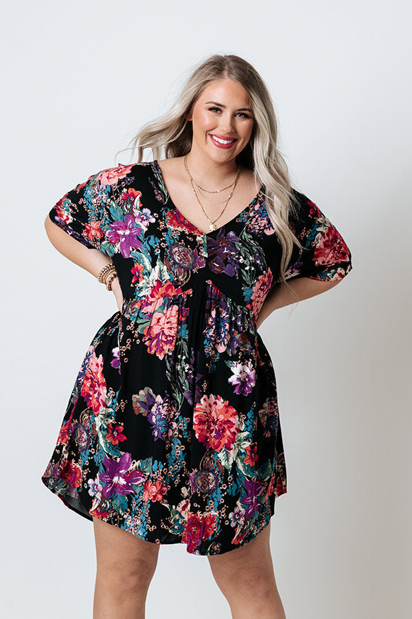 Strolling In Santorini Babydoll Dress In Black Curves • Impressions ...