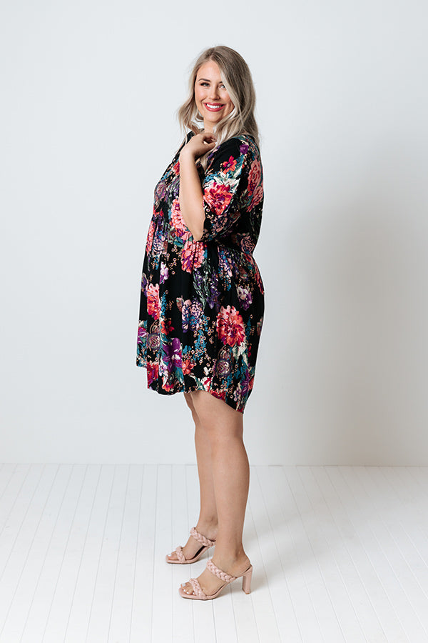 Strolling In Santorini Babydoll Dress In Black Curves • Impressions ...