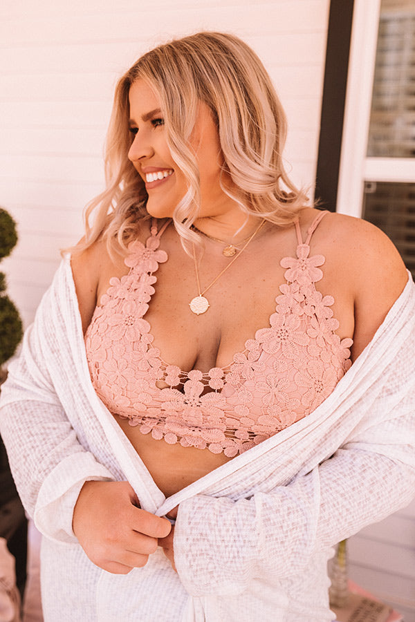 Beyond Sweet Crochet Bralette In Blush   Curves Image - 1