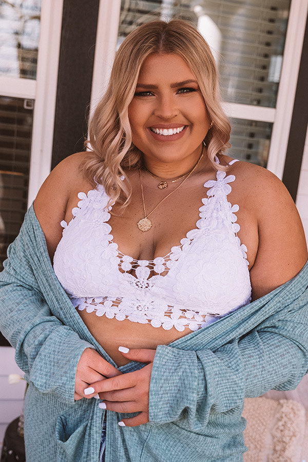 Beyond Sweet Crochet Bralette In White Curves Image - 1