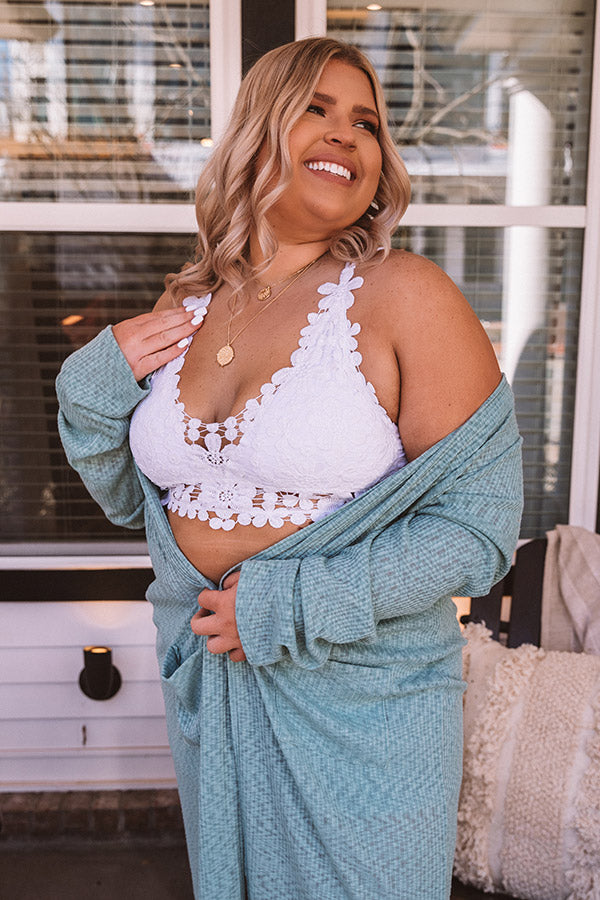 Beyond Sweet Crochet Bralette In White Curves Image - 2