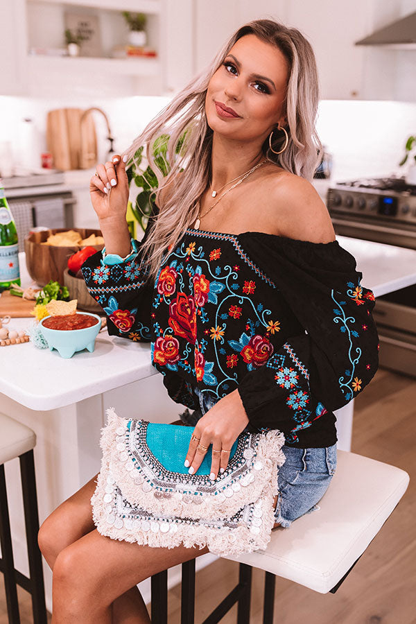 Tequila Sunrise Embroidered Top Image - 3