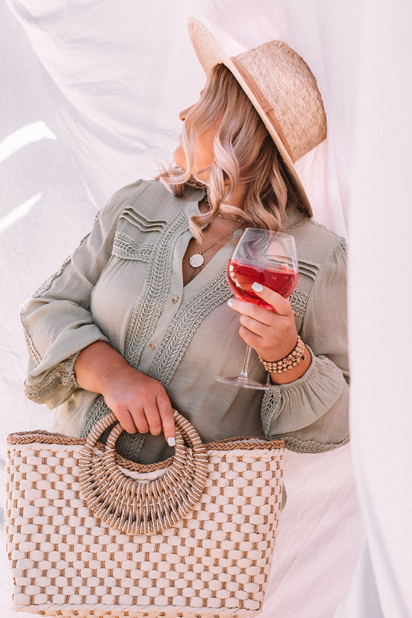 Keep It Cordial Button Up Top In Pear Curves Image - 5