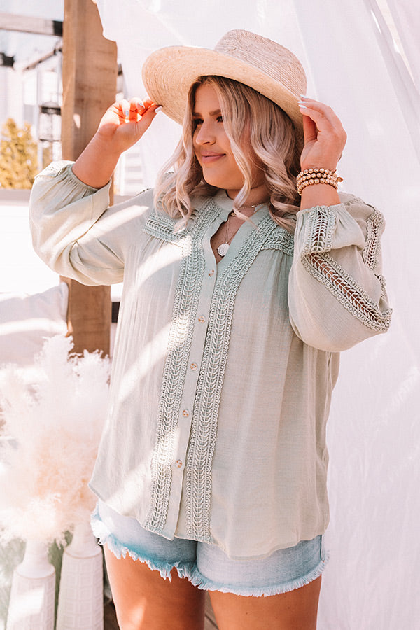 Keep It Cordial Button Up Top In Pear Curves Image - 1