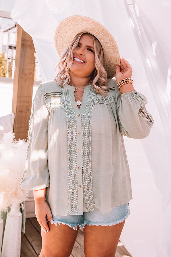 Keep It Cordial Button Up Top In Pear Curves Image - 2