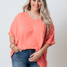 L.A. Lifestyle Shift Top In Coral Curves Image - 1