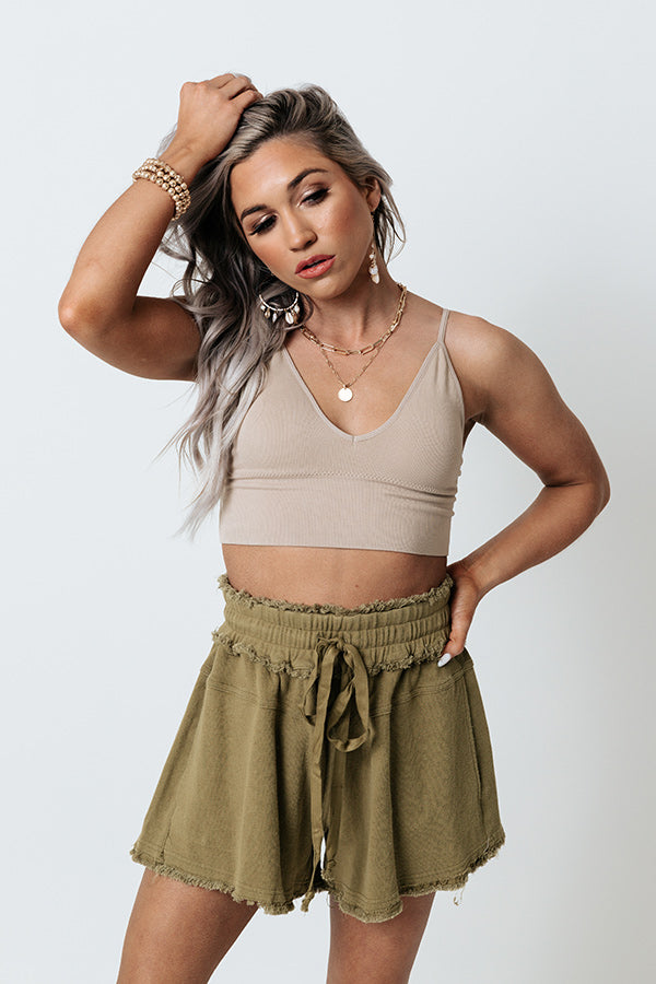 Cute Calling Long Line Bralette In Taupe