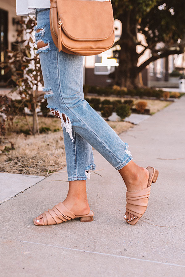 The Chrissi Faux Leather Sandal In Tan – Impressions Online Boutique