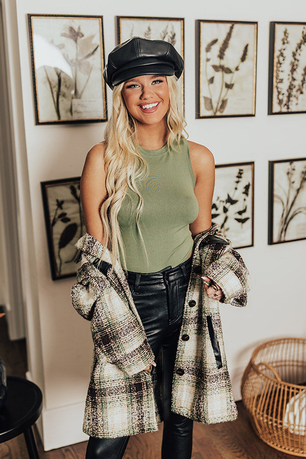 Skip Town Seamless Bodysuit In Olive Image - 3