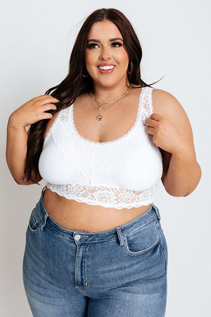 Love In Lace Bralette In White Curves