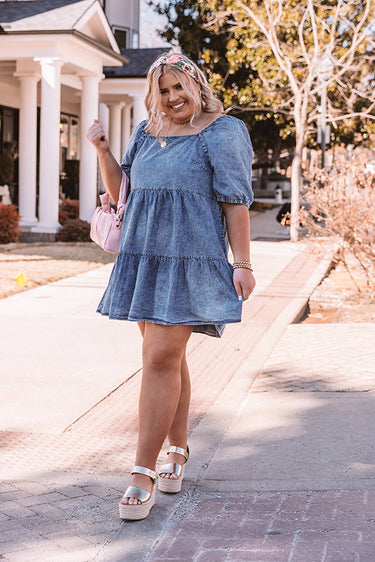 Pass Through Town Chambray Dress Curves – Impressions Online Boutique