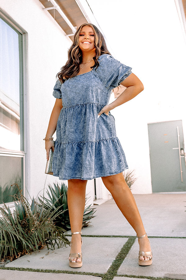 Pass Through Town Chambray Dress Curves – Impressions Online Boutique