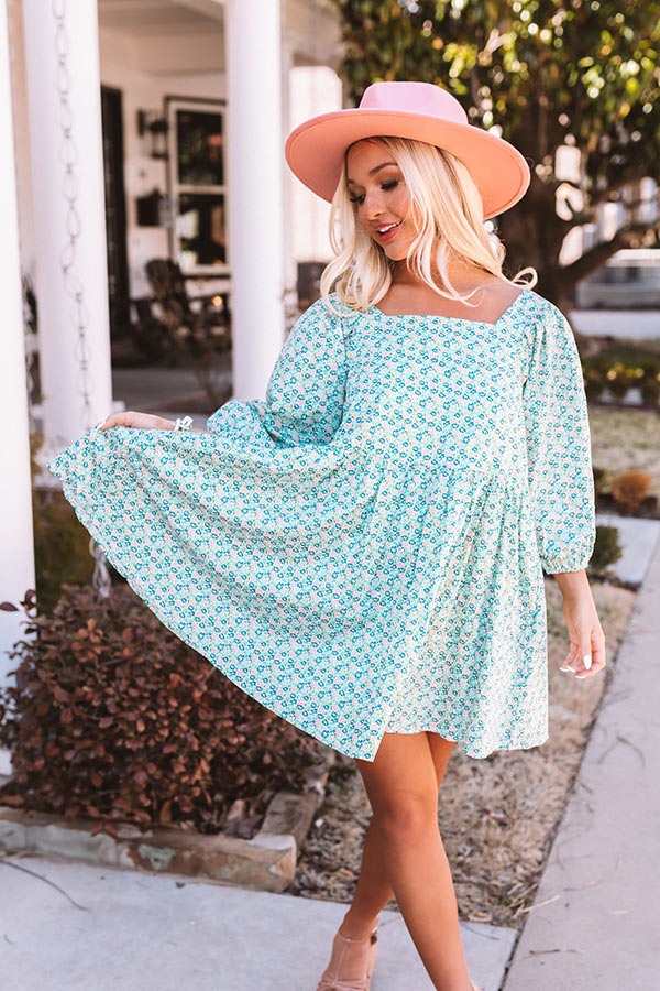 Market Flowers Shift Dress In Blue Image - 4