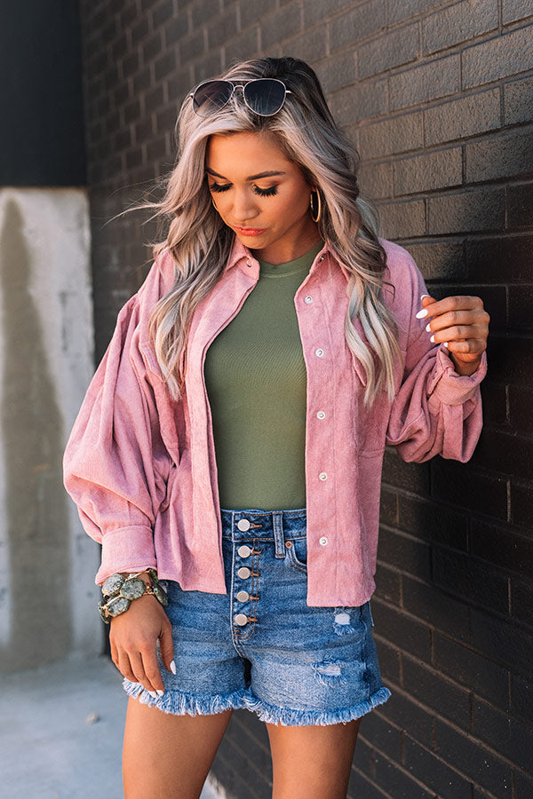 Creative Idea Corduroy Top in Blush Image - 5