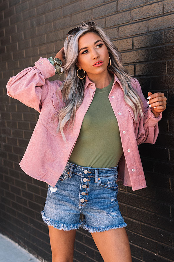 Creative Idea Corduroy Top in Blush Image - 1