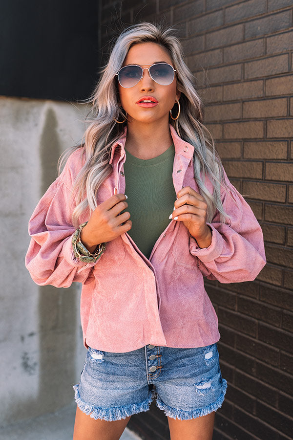 Creative Idea Corduroy Top in Blush Image - 3